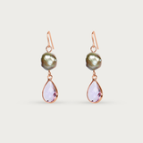 Nugget Pearl w Crystal Earring