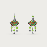 Miao Fiber Embroidered Fishes Drapes Earring