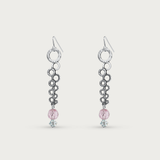 Silver Bubble w Crystal Earring