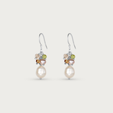 Freshwater Pearl w Gemstone Earring