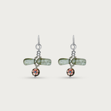Smoky Quartz w Cloisonne Bead Earring
