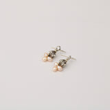 Silver Ball w Pink Rice Pearl Earring