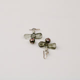 Smoky Quartz w Cloisonne Bead Earring