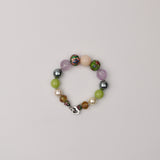 Amethyst Facet Rose Quartz Ball Bracelet