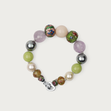 Amethyst Facet Rose Quartz Ball Bracelet
