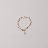 Brass Wired Rice Pearl Bracelet