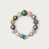 Green Cloisonne w Gemstones Ball Bracelet
