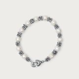 White Pearl w Silver Star Bracelet