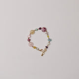 Gemstone and Pearl Brass Wired Bracelet