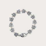Silver Small Butterfly w Mini White Pearl Bracelet