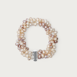 Multicolor Triple Rice Pearl Bracelet