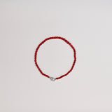Red Coral Cylinder Necklace