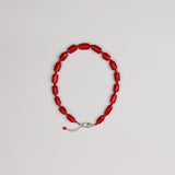 Big Chunk Red Coral Cylinder Necklace
