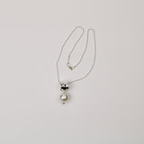 Silver Drum w White Pearl Pendent