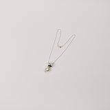 Silver Drum w White Pearl Pendent