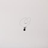 Silver Drum w Onyx Ball Pendent