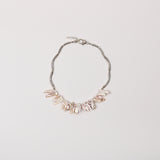 Silver Tube w Keishi Pearl Necklace