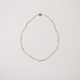 Triple Rice Pearl w Long Tube Necklace.