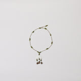 Brown Water Drop Pear w Peridot Chips Pendent Necklace