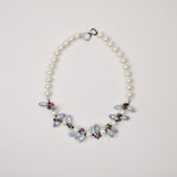 Pearl and Keishi Pearl w Quartz Necklace