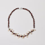Pearl and Keishi Pearl w Quartz Necklace