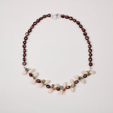 Pearl and Keishi Pearl w Quartz Necklace