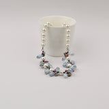 Pearl and Keishi Pearl w Quartz Necklace