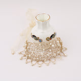 The "Ethereal Bride" Pearl and Gold Statement Necklace