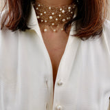 The "Ethereal Bride" Pearl and Gold Statement Necklace