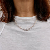 Brass Wired Rice Pearl Necklace