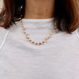 Brass Wired Rice Pearl Necklace