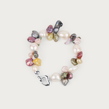 Freshwater White Nugget Pearl w Multicolor Keishi Pearl Bracelet