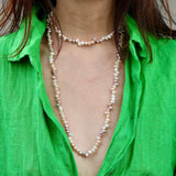 Long Rice Pearl Necklace