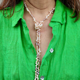 Long Rice Pearl Necklace