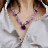 Brazil Amethyst Rock Necklace