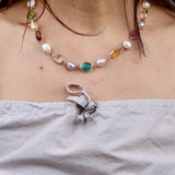 Freshwater w crystal necklace