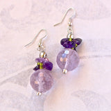 Amethyst Facet Ball Earring