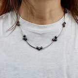 Triple Rice Pearl w Long Tube Necklace.