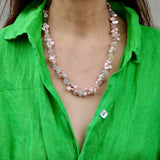 Brazil Crystal w Pink Keishi Pearl Necklace