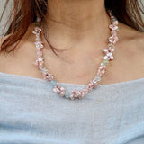 Brazil Crystal w Pink Keishi Pearl Necklace