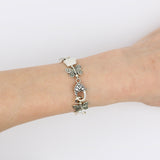 Big Silver Butterfly w White Pearl Bracelet