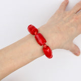 Bold Red Coral Bracelet