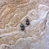 Double Freshwater Black Pearl Earring