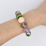 Amethyst Facet Rose Quartz Ball Bracelet