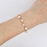 Brass Wired Rice Pearl Bracelet