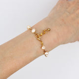 Brass Wired Rice Pearl Bracelet