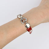 Copper Color keishi Pearl w Silver Coin Bracelet