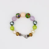 Amethyst Facet Rose Quartz Ball Bracelet