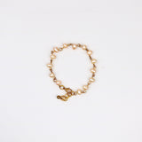 Brass Wired Rice Pearl Bracelet
