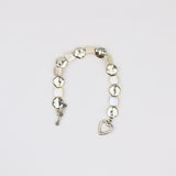 Silver coin w Square keishi Pearl Bracelet